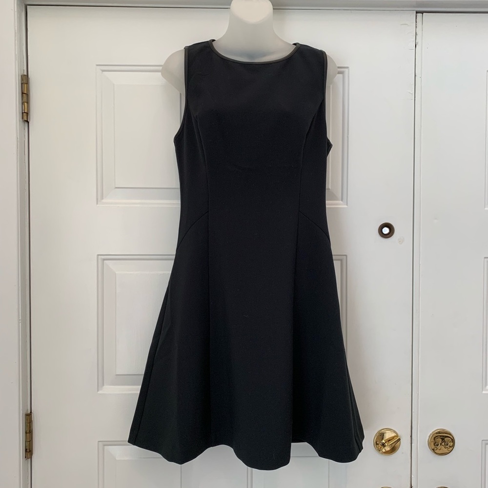C Wonder Classic A-line dress w/ PU Leather Trim